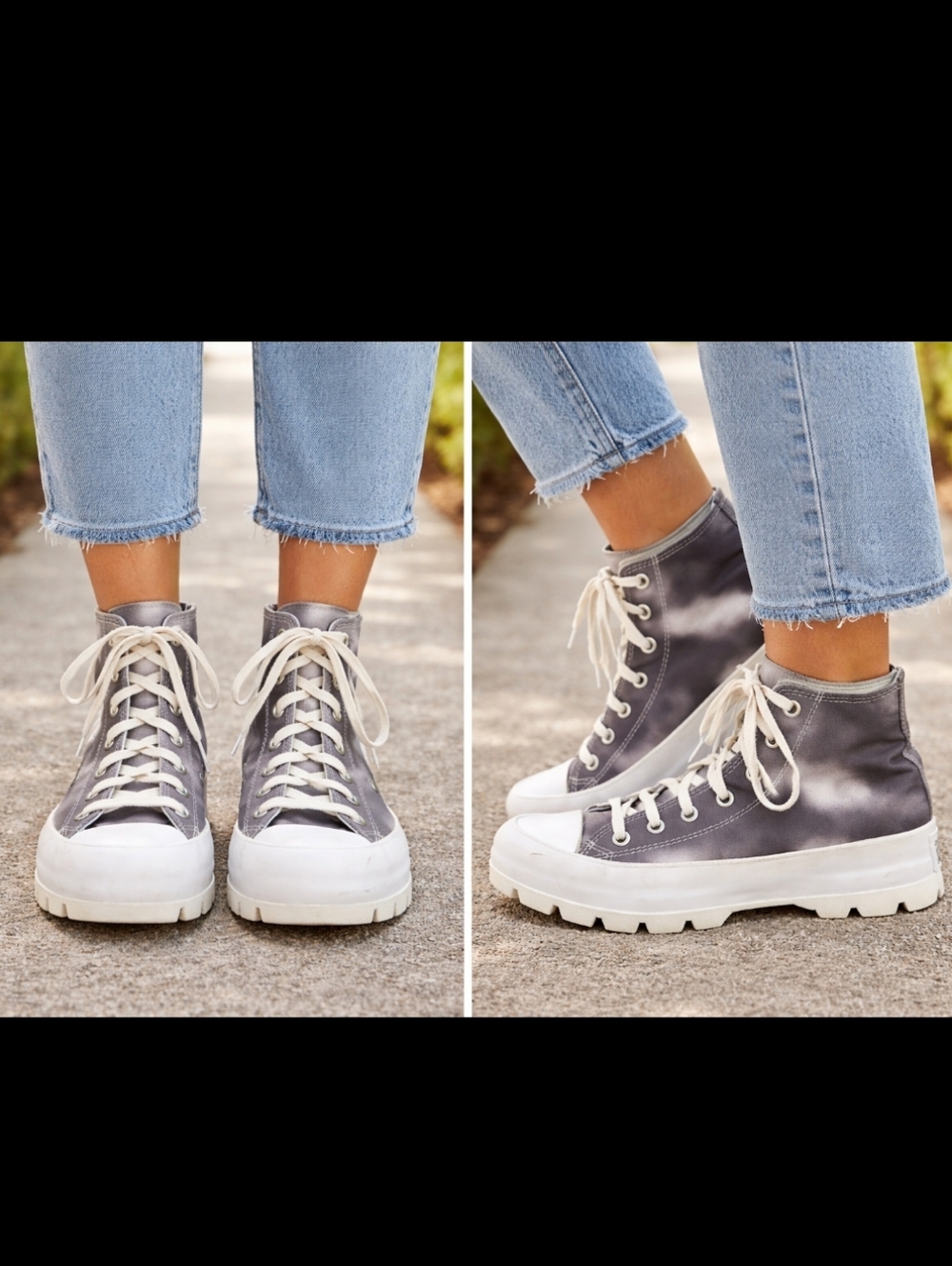 Converse Chuck Taylor All Star Lugged High Top Sneakers Gray White Women’s 8
